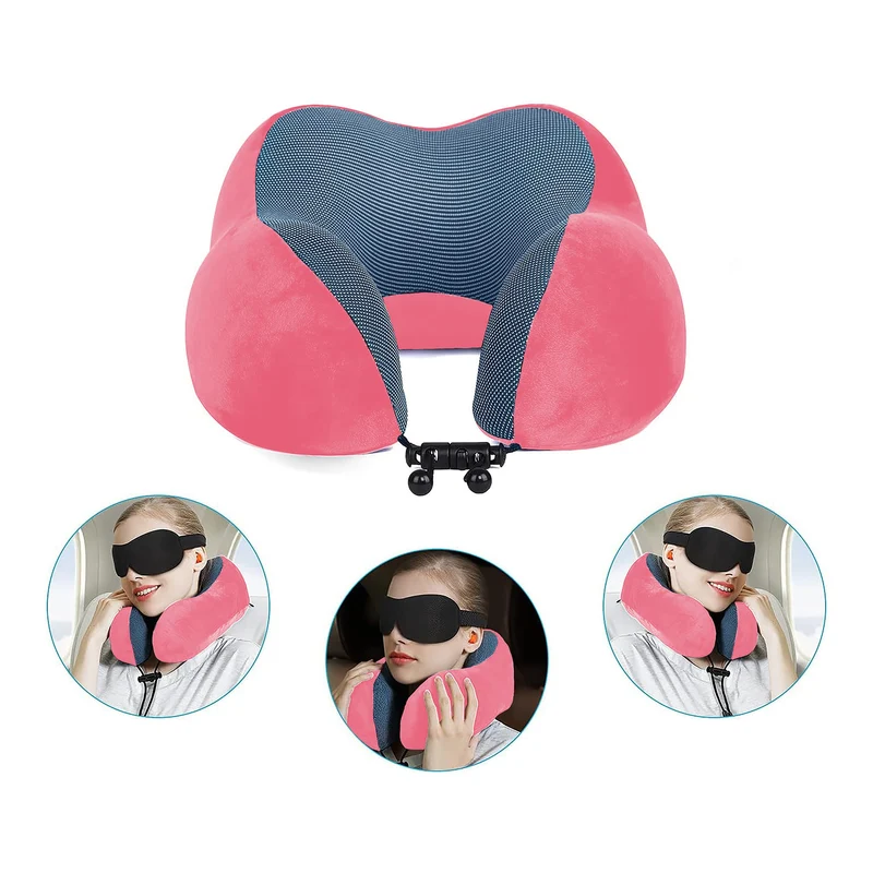 Reisekissen Komfort Set – Nackenkissen, Ohrstöpsel & Schlafmaske, für Flug, Zug & Auto