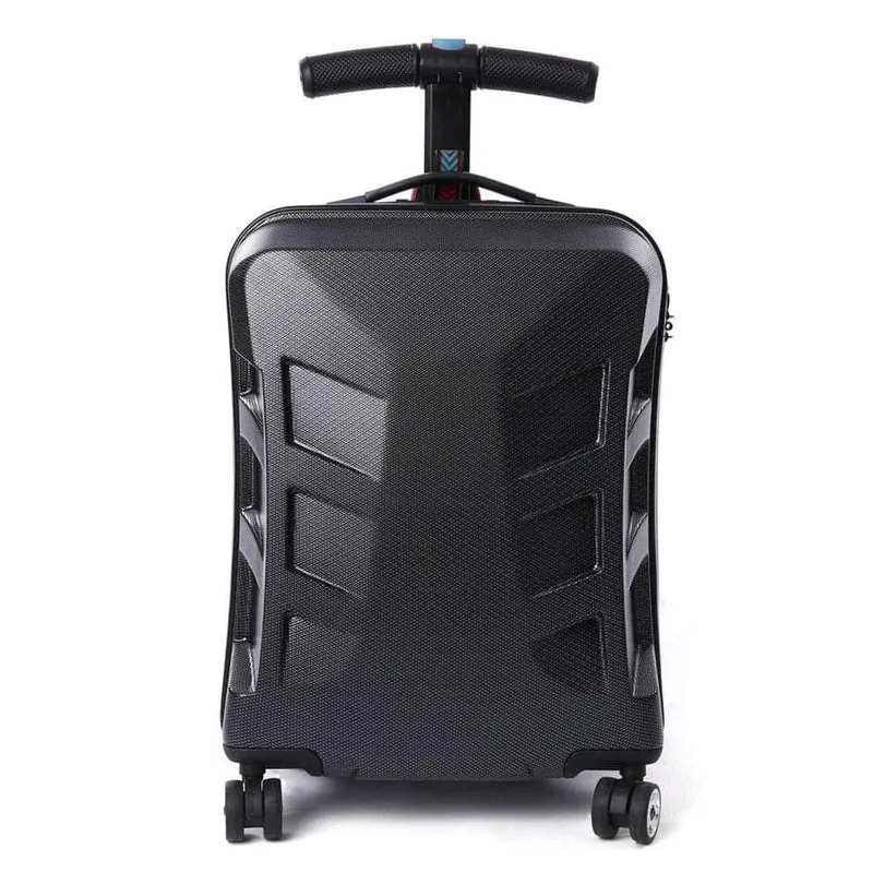 Rolling Scooter Koffer – 38x22x54 cm, 2-in-1 Trolley & Tretroller, klappbarer Lenker