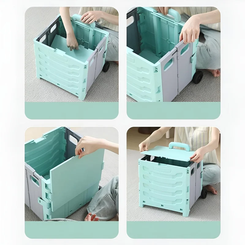 Faltbarer Einkaufstrolley – 26,5x31x35 cm, Gesamthöhe 85 cm, kompakt & platzsparend