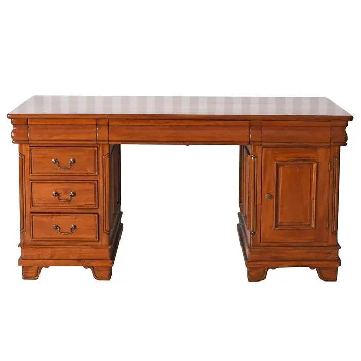 Chefschreibtisch Mahagoni Desh Holz Schnitzereien Schreibtisch