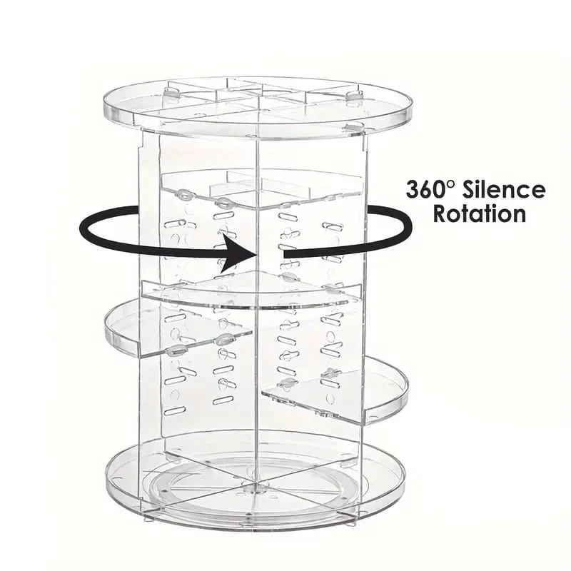 Make-up Organizer – 23x34 cm, 360° drehbar, variable Fächer, für Badezimmer & Schminktisch