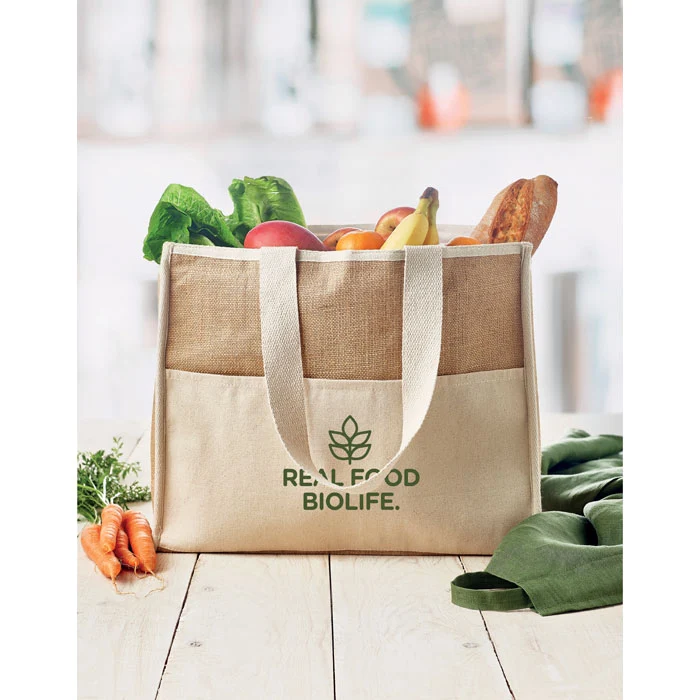 Jute-Canvas Shopping Tasche