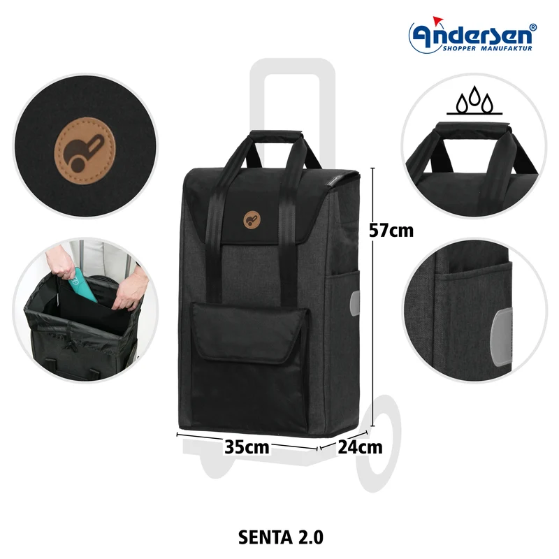 Royal Shopper Senta 2.0, Metallspeichenrad 25 cm - Schwarz