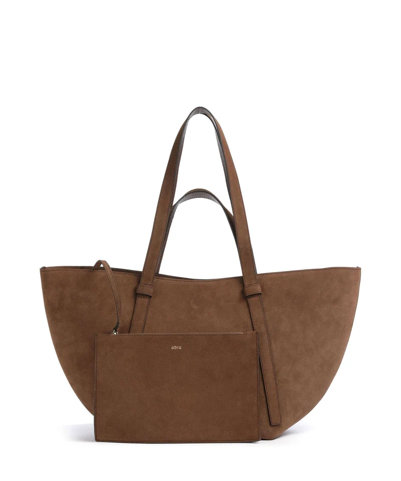 Abro Suede Cosmo Large Shopper wood