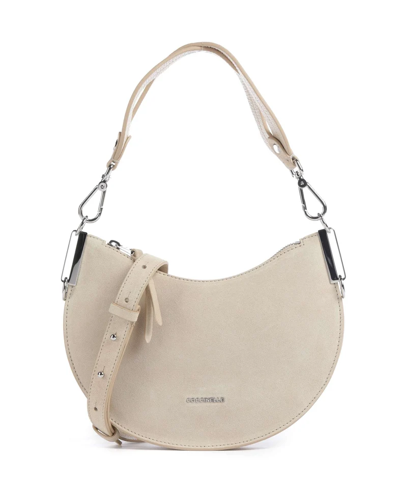 Coccinelle Sunup Suede Schultertasche sandshell