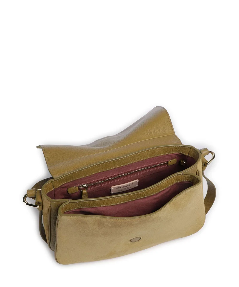 Coccinelle Mavery Suede Schultertasche seagrass
