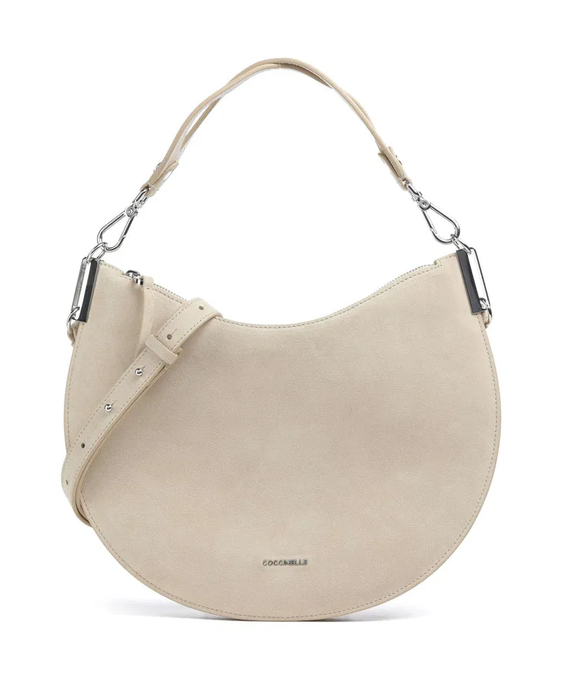 Coccinelle Sunup Suede Beuteltasche sandshell