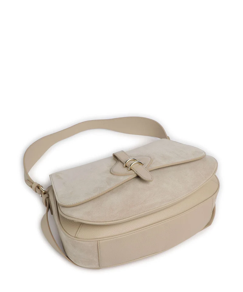 Coccinelle Mavery Suede Schultertasche sandshell