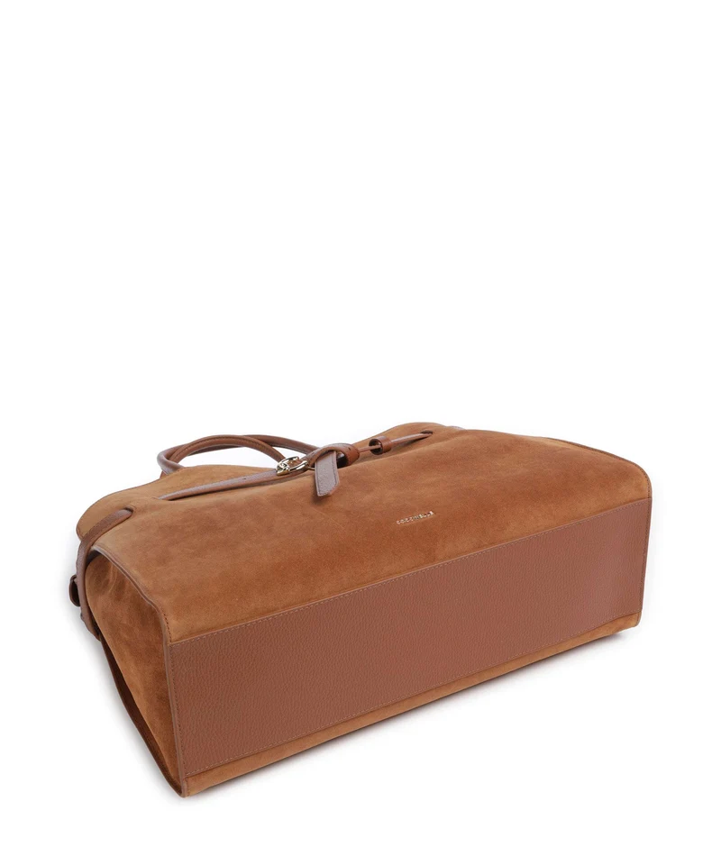 Coccinelle Sabine Suede Handtasche cognac