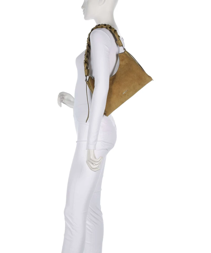 Coccinelle Boheme Suede Schultertasche seagrass