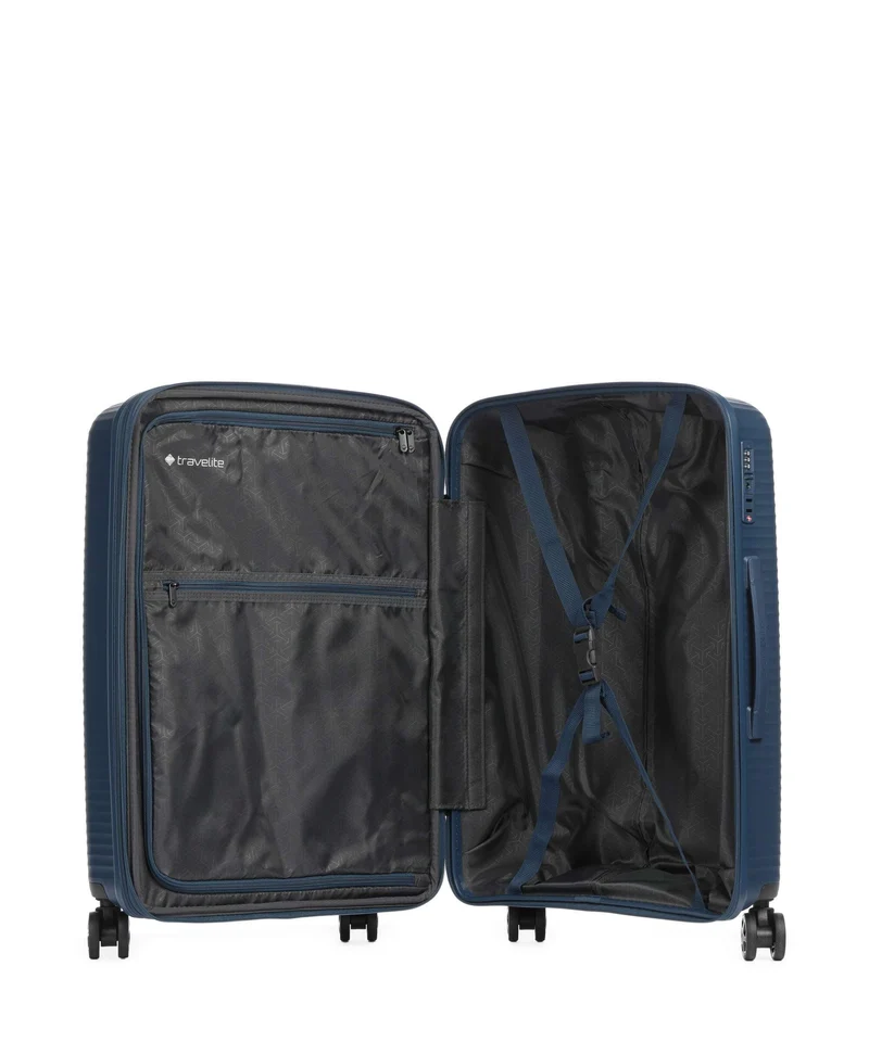 Travelite Air Stripe Slim 4-Rollen Trolley Set navy