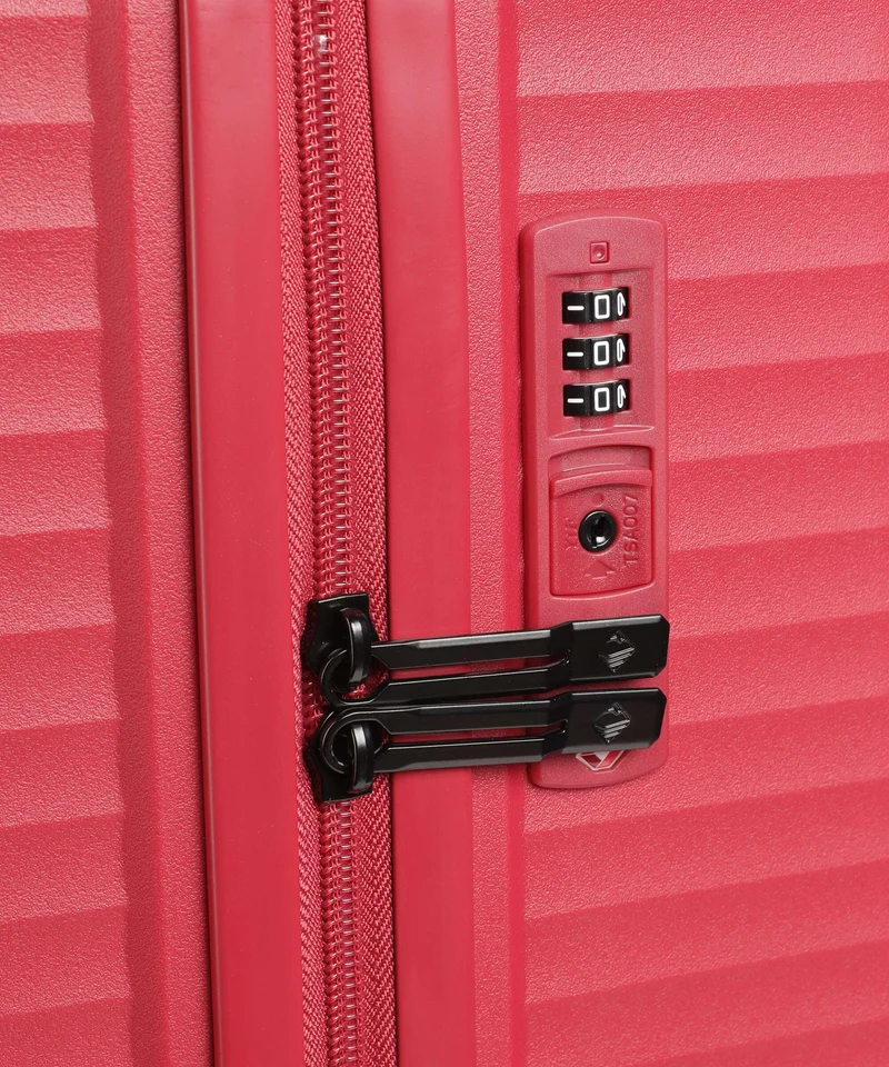 Travelite Air Stripe Slim 4-Rollen Trolley Set red