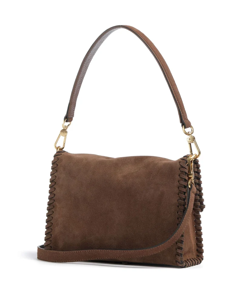 Abro Suede Temi Stitch Schultertasche wood