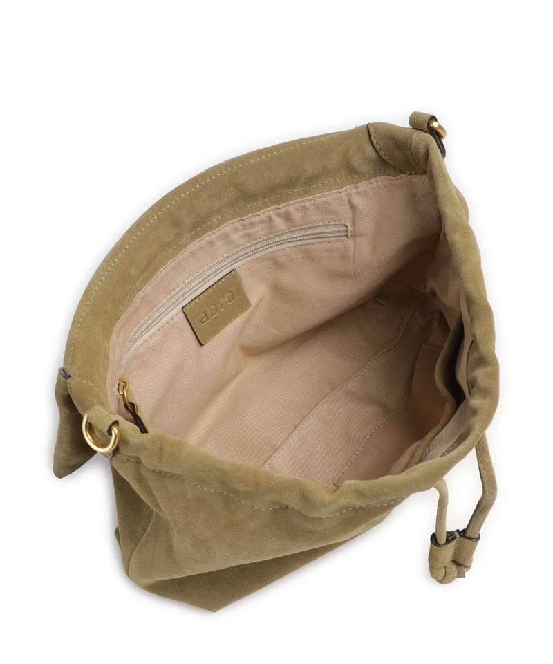 Abro Suede Temi Medium Schultertasche mud