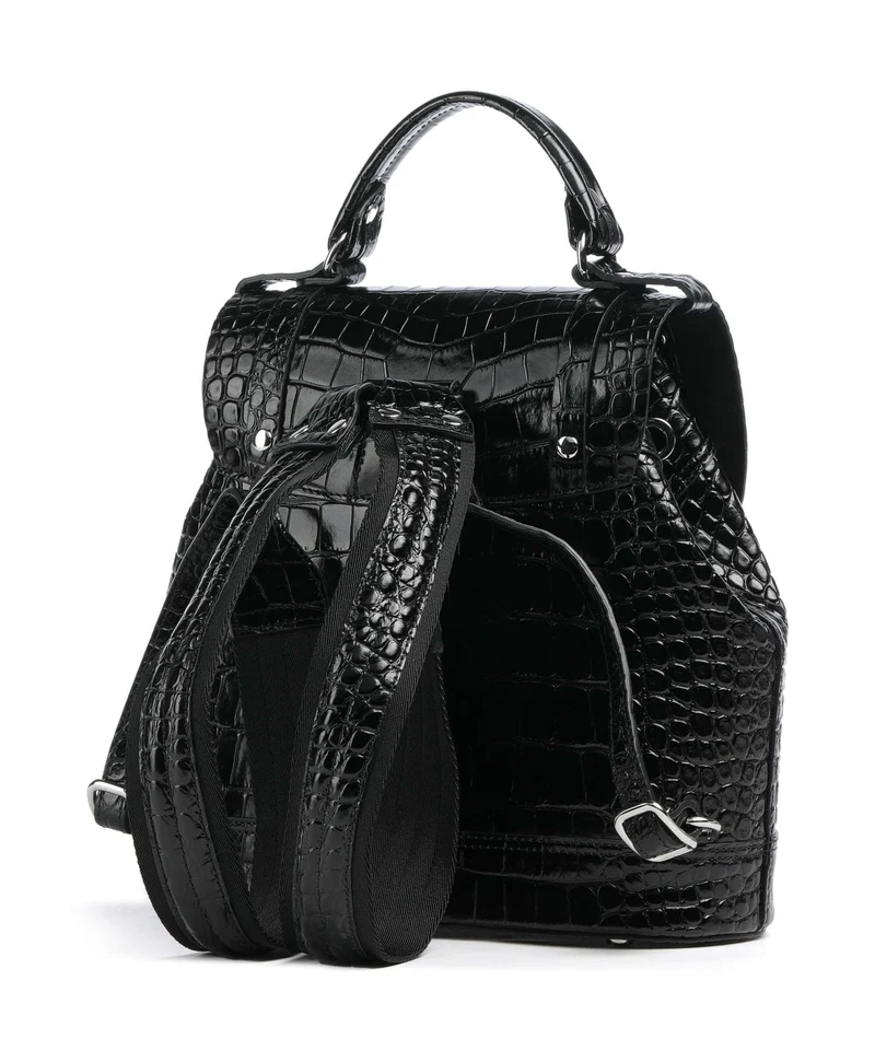 Vivienne Westwood Max Embossed Croc Small Rucksack black