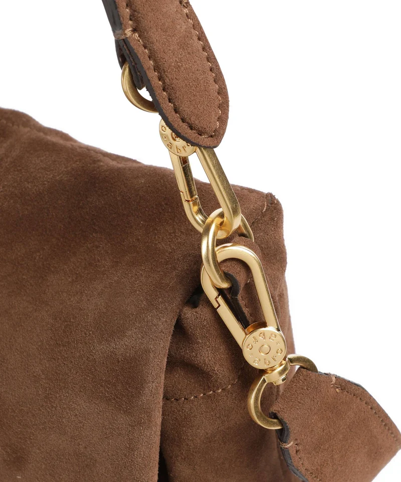Abro Suede Temi Medium Schultertasche wood