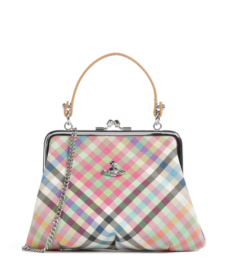 Vivienne Westwood Granny Frame Buccia D'Arancia Handtasche heather plaid