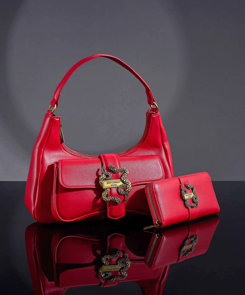 Just Cavalli Iconic Snakes Geldbörse tango red