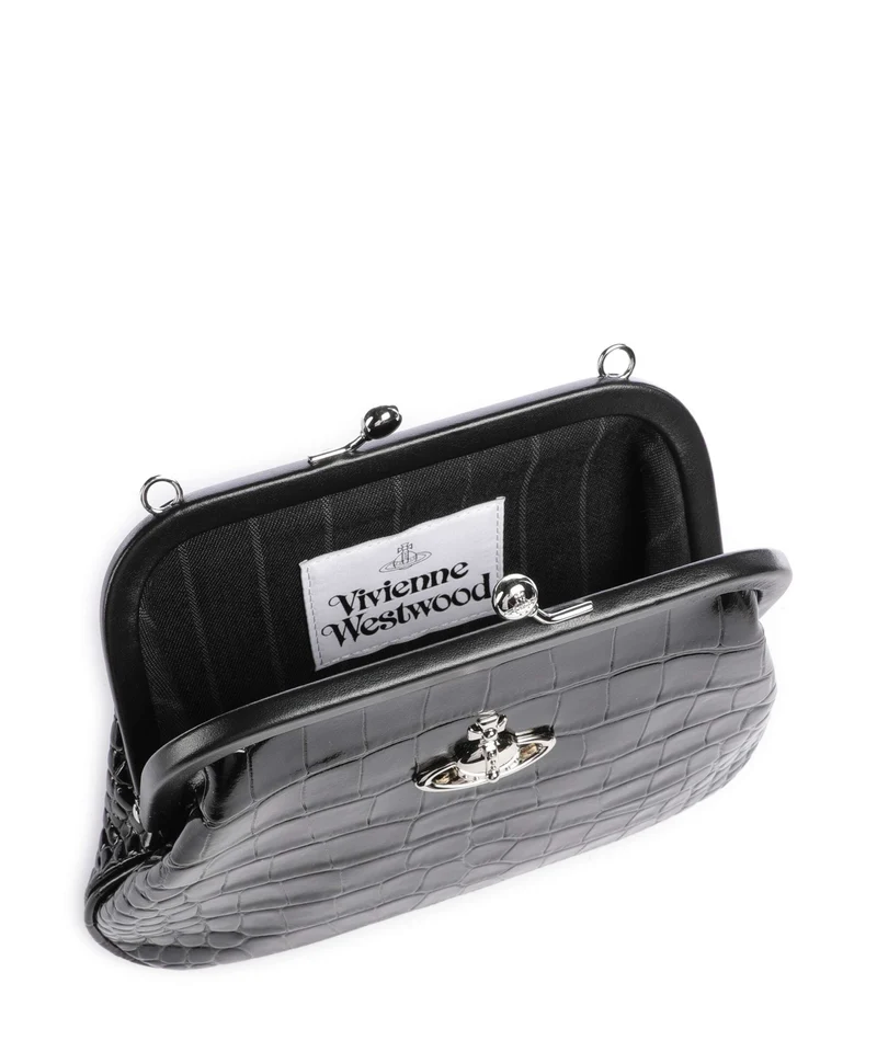 Vivienne Westwood Vivienne Embossed Croc Schultertasche black
