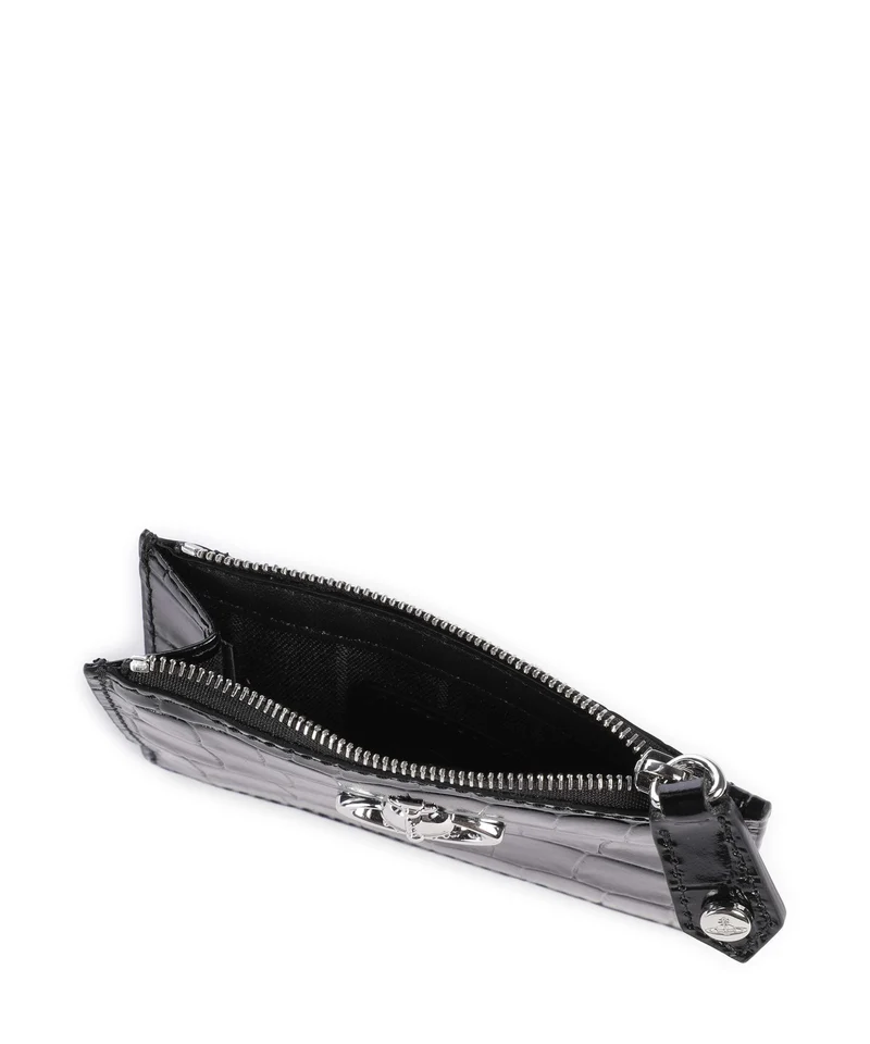 Vivienne Westwood Embossed Croc Slim Kreditkartenetui black