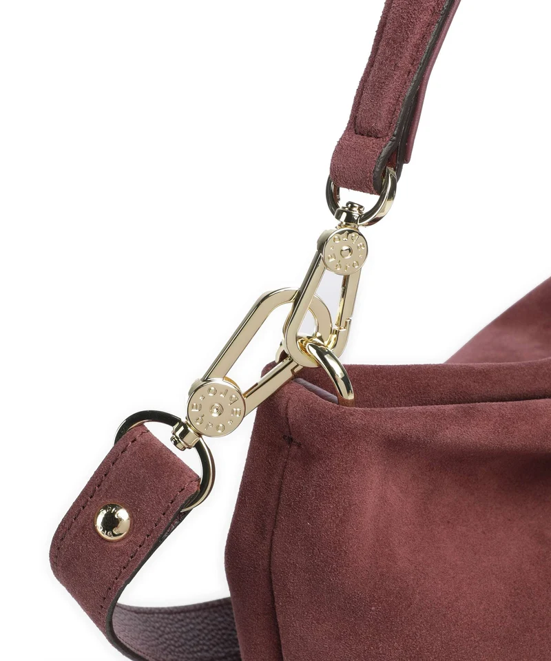 Abro Suede Kaia Beuteltasche bordeaux