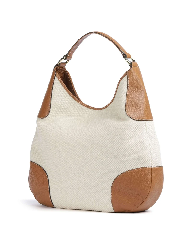 Abro Super Drill Open Air Beuteltasche ivory/cuoio