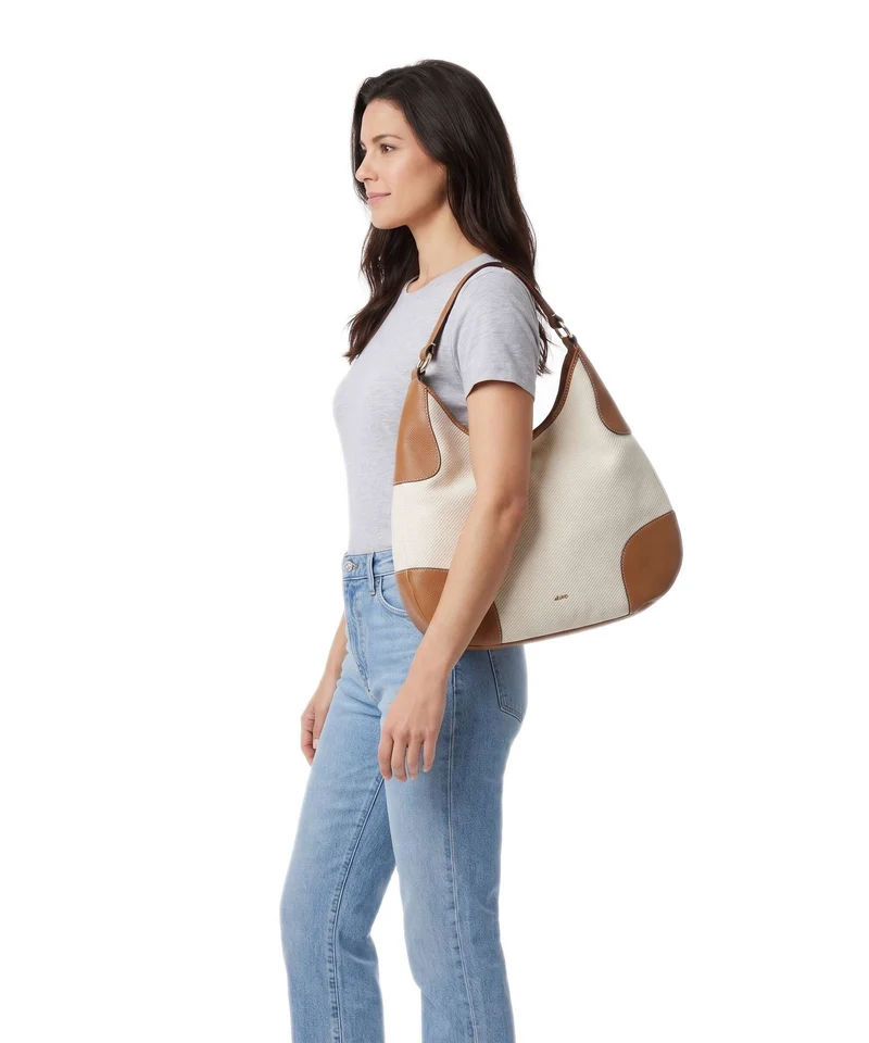 Abro Super Drill Open Air Beuteltasche ivory/cuoio