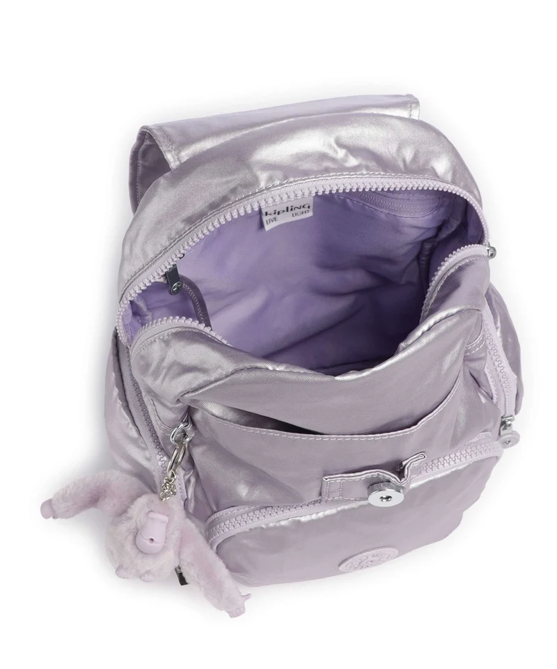Kipling Basic City Zip Mini Rucksack lilac moon/metallic