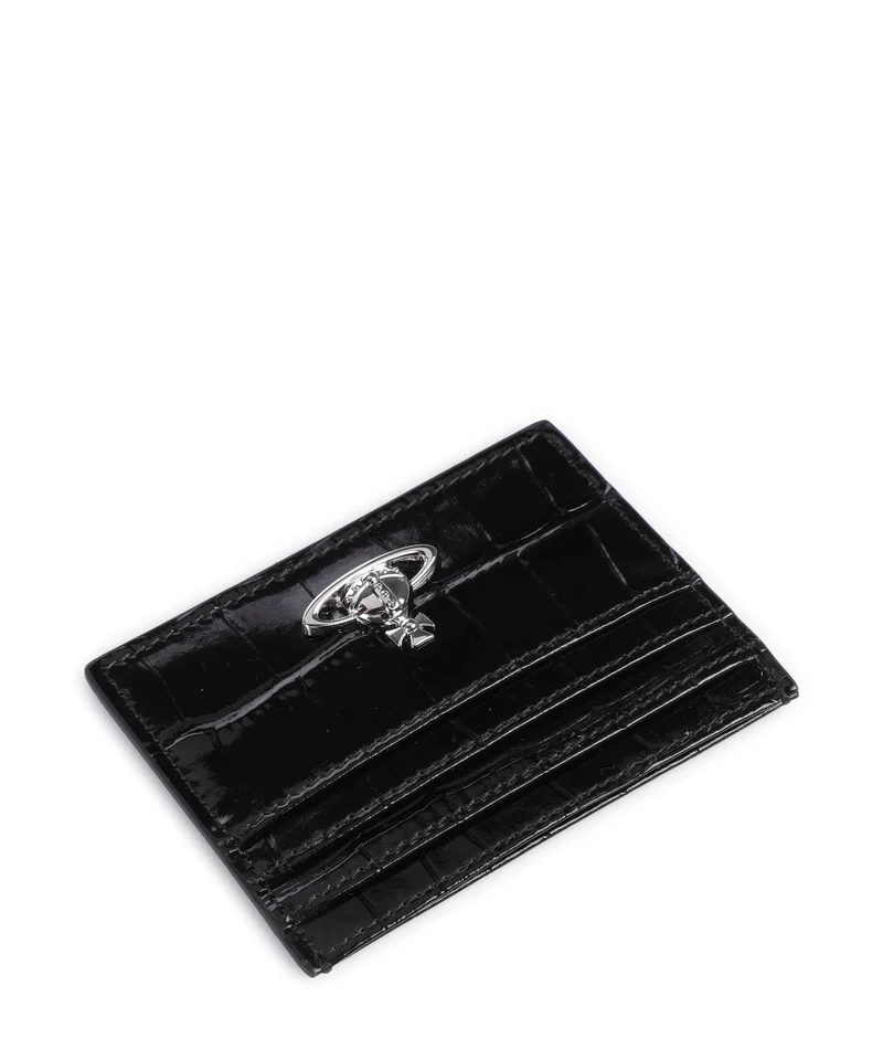 Vivienne Westwood Embossed Croc Kreditkartenetui black