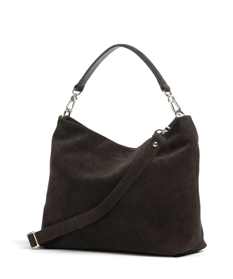 Abro Suede Kaia Beuteltasche dark brown