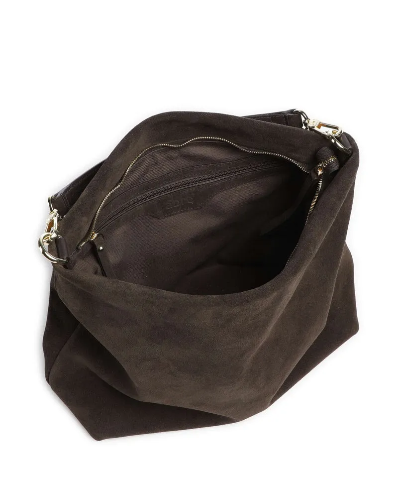 Abro Suede Kaia Beuteltasche dark brown