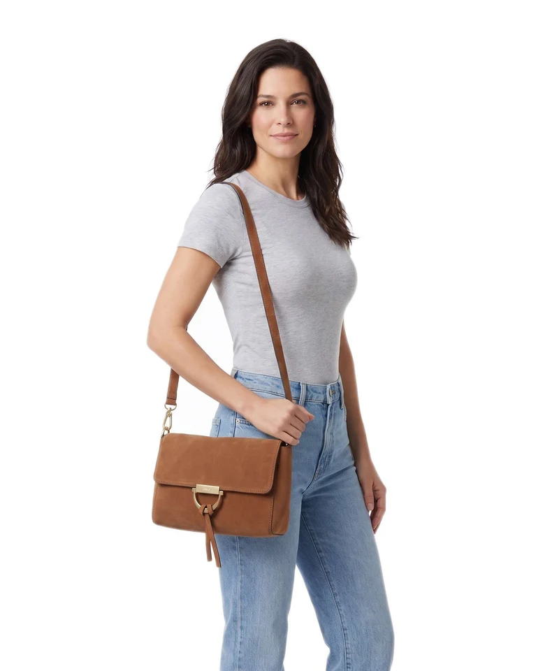 Abro Suede Temi Schultertasche cuoio