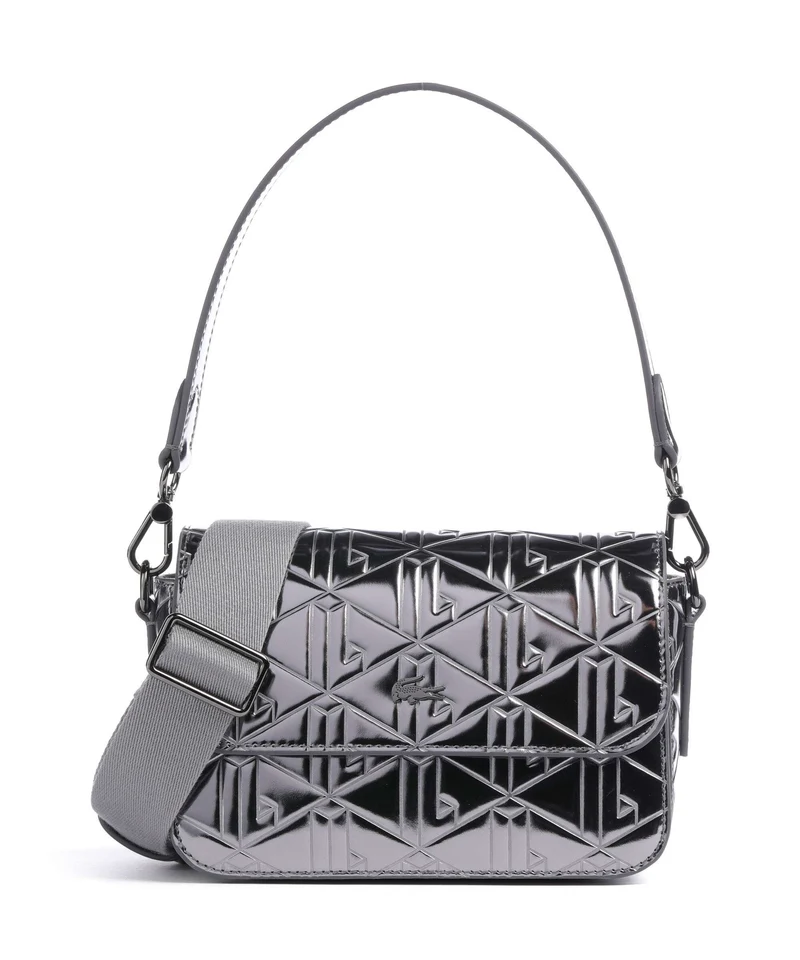 Lacoste Holiday Schultertasche shiny dark silver