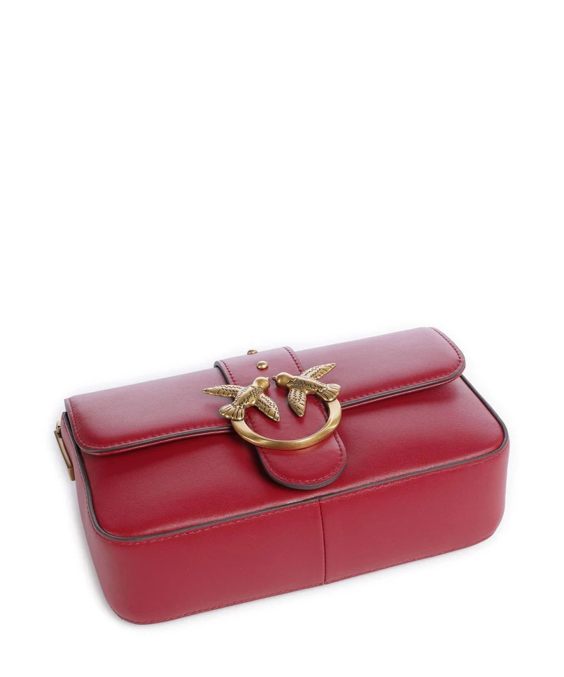Pinko Love One Mini Slouchy Charms Umhängetasche rosso lampone/antique gold