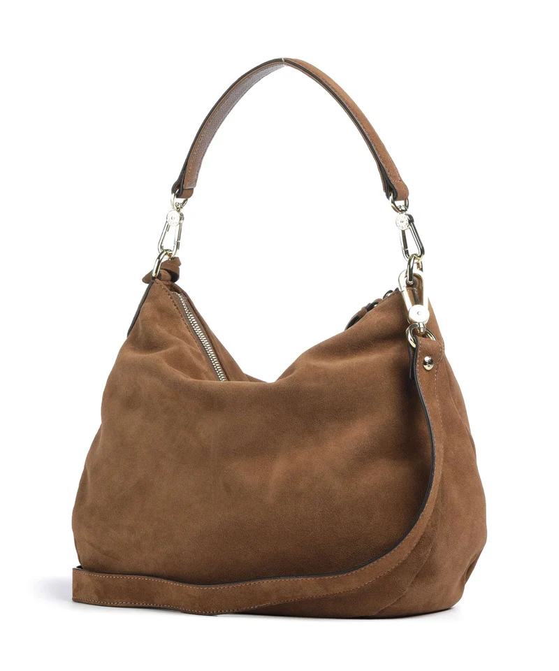 Abro Suede Juna Small Beuteltasche camel