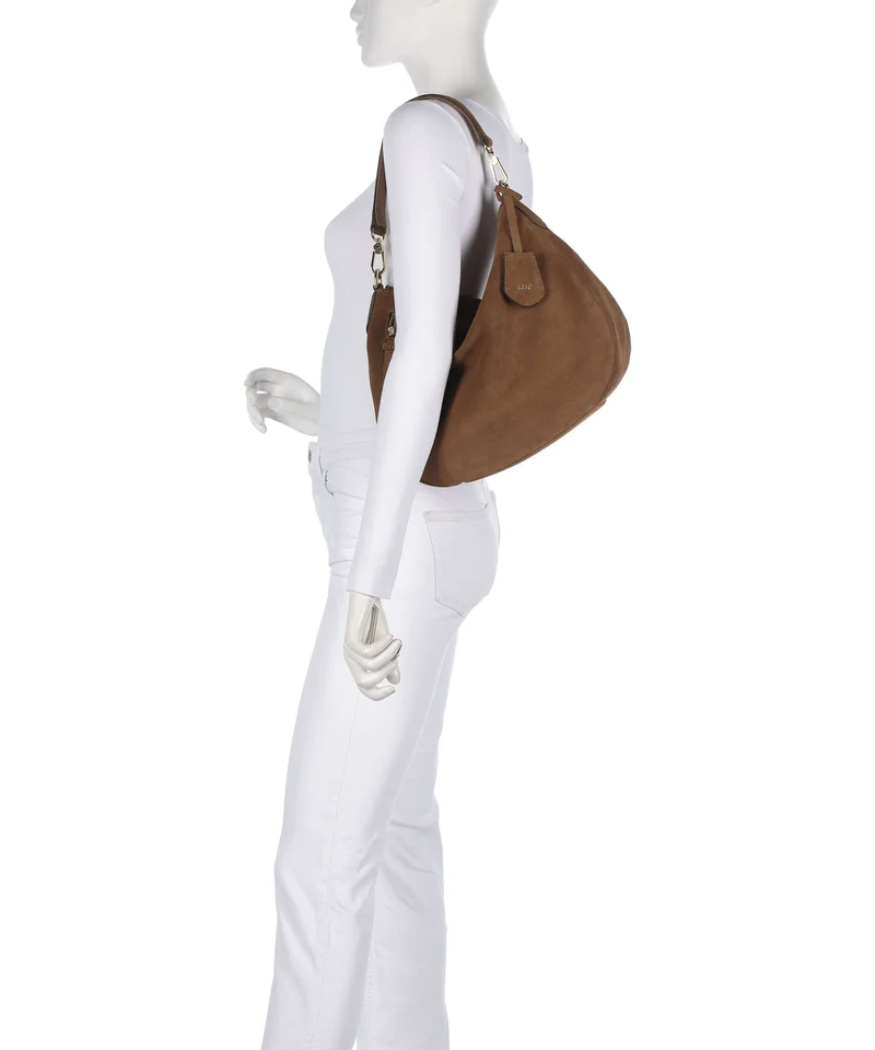 Abro Suede Juna Small Beuteltasche camel