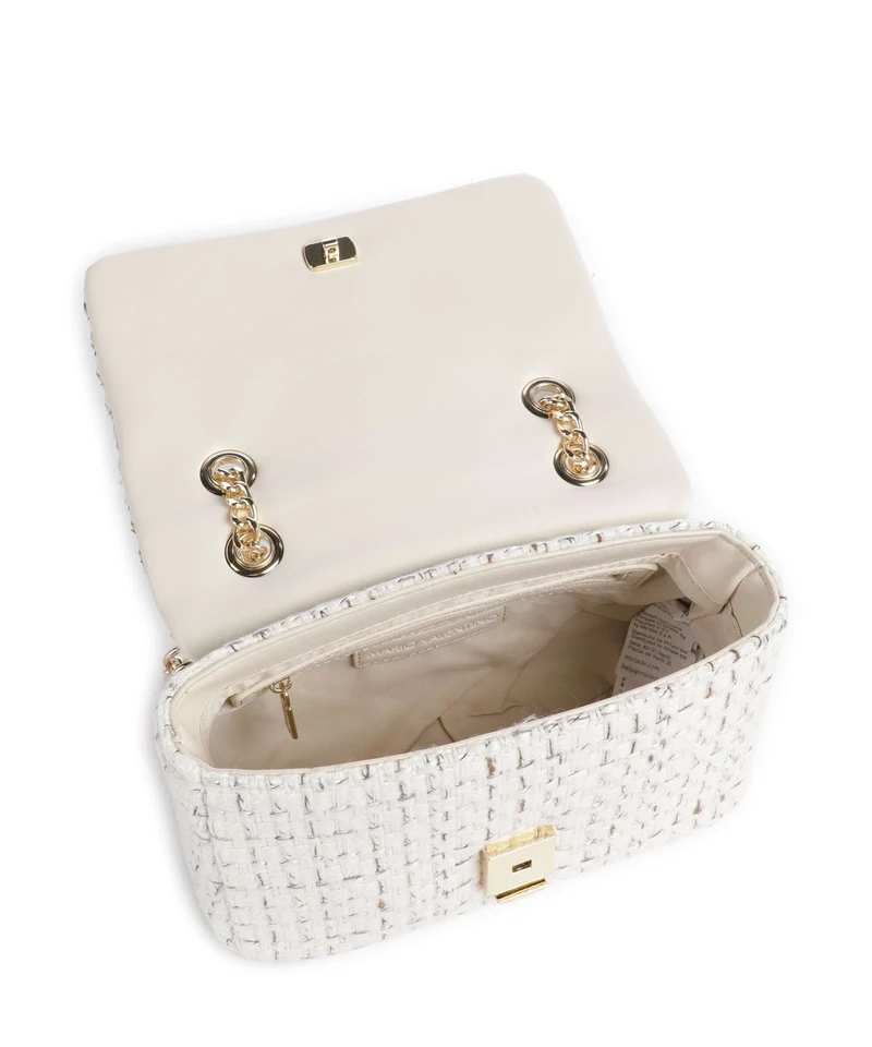 Valentino Bags Tweed Schultertasche off white/multicolour