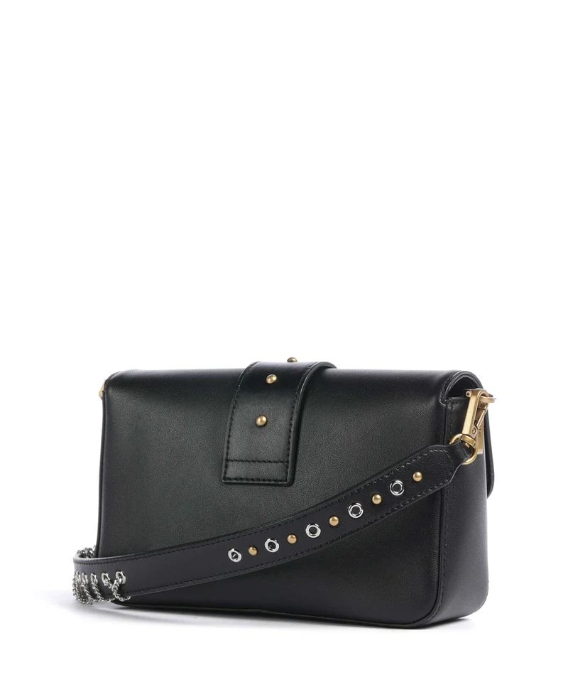 Pinko Love One Mini Slouchy Charms Umhängetasche nero/antique gold