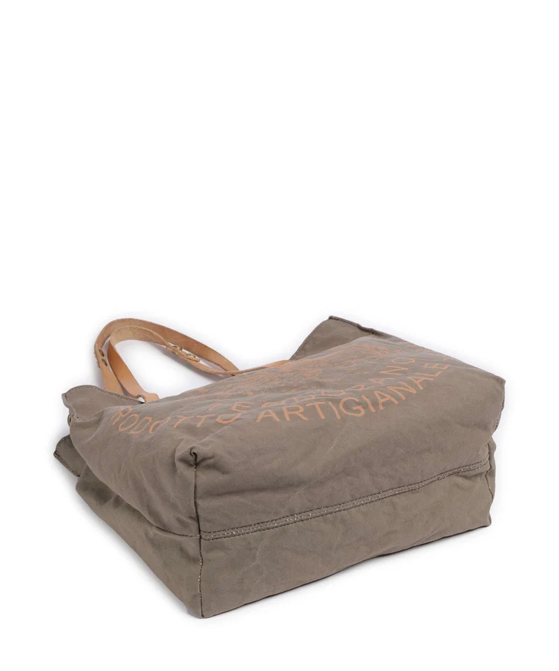 Campomaggi Shopper verde militare/naturale/albicocca