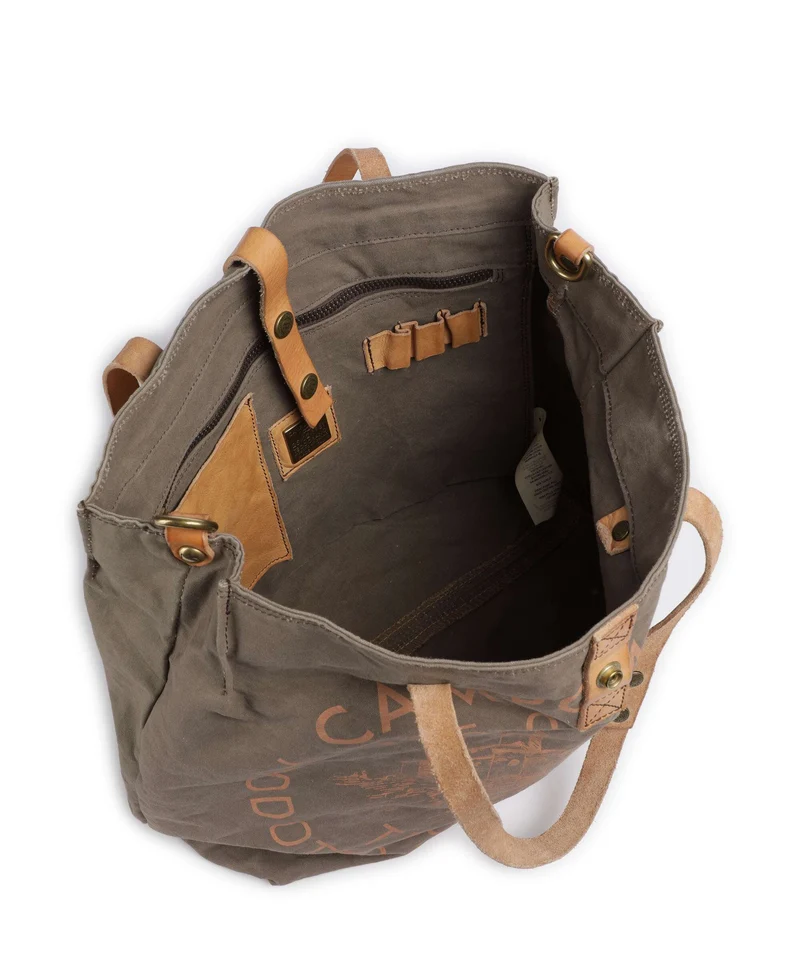 Campomaggi Shopper verde militare/naturale/albicocca
