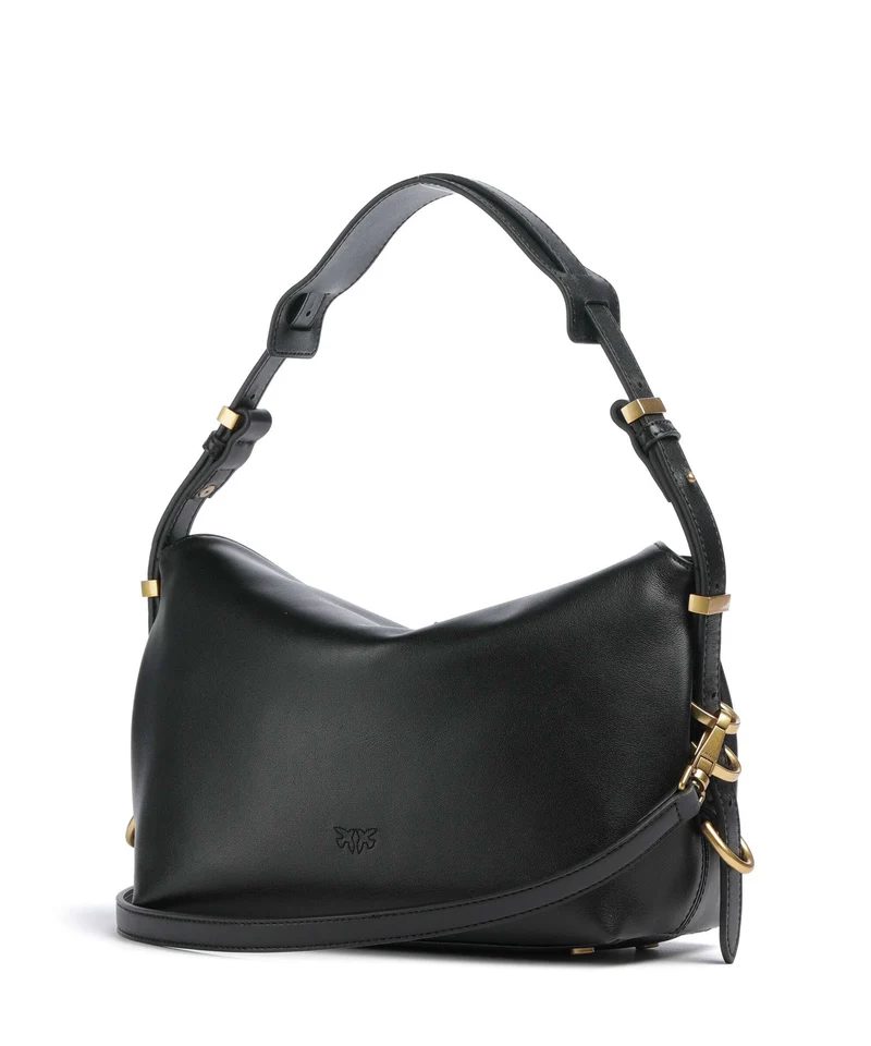 Pinko Saddle Horizontal Mini Schultertasche nero/antique gold