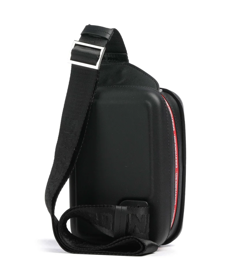 Sprayground Printed Zipper Shark Slingbag black