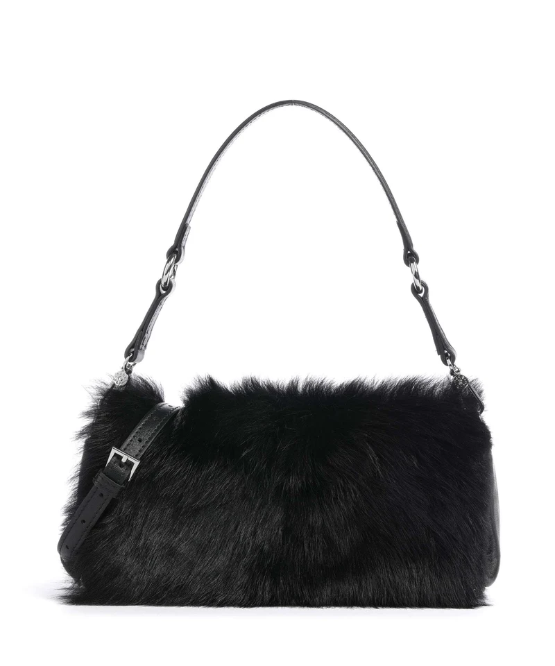 Abro Shearling Mila Schultertasche black/nickel