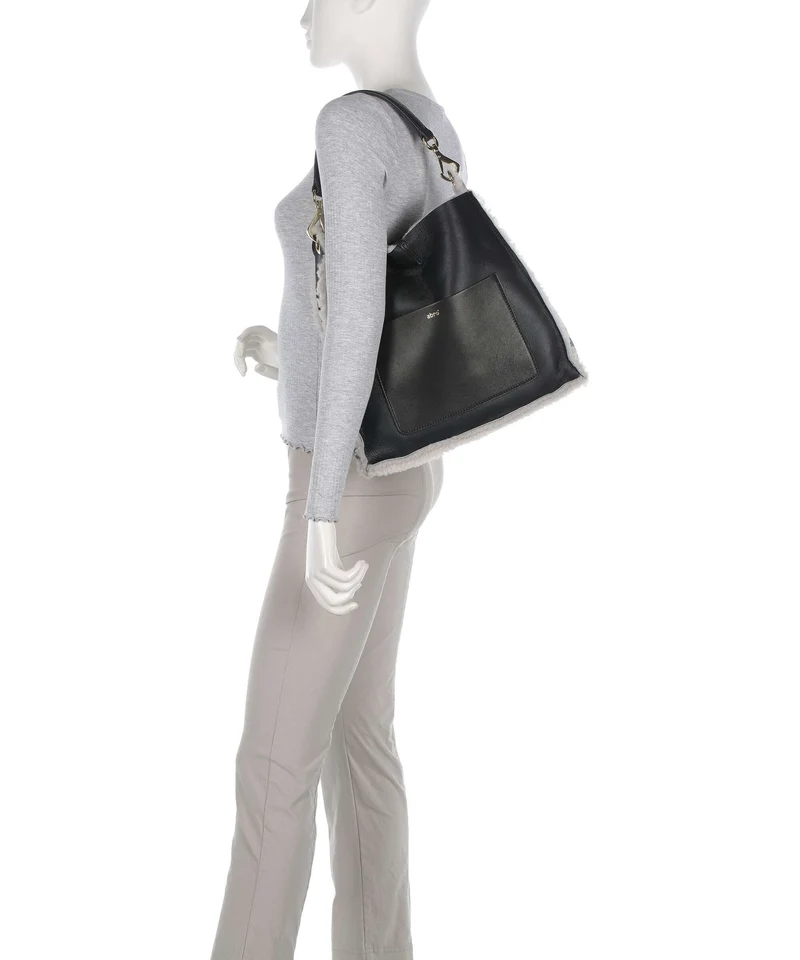 Abro Shearling Raquel Beuteltasche black/white