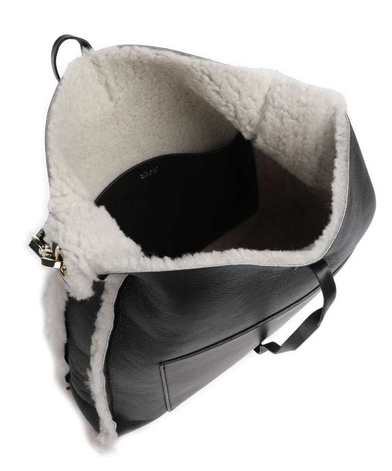 Abro Shearling Raquel Beuteltasche black/white
