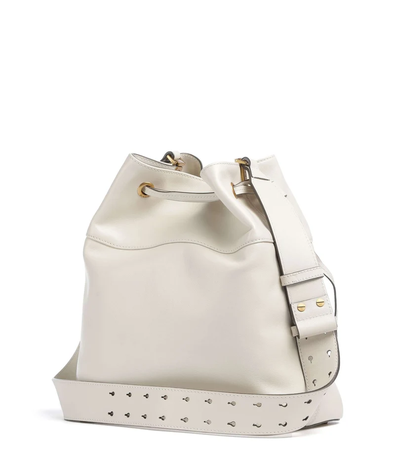 Pinko Secchiello Classic Bucket Handtasche bianco seta/antique gold