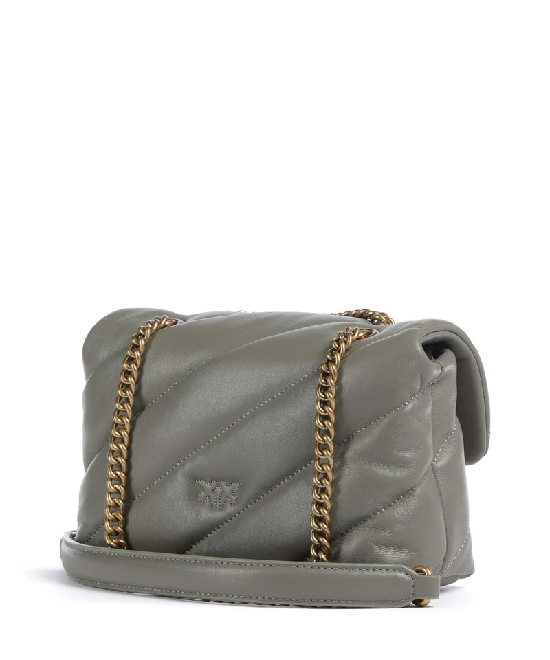 Pinko Love Puff Mini Schultertasche verde vertiver/antique gold