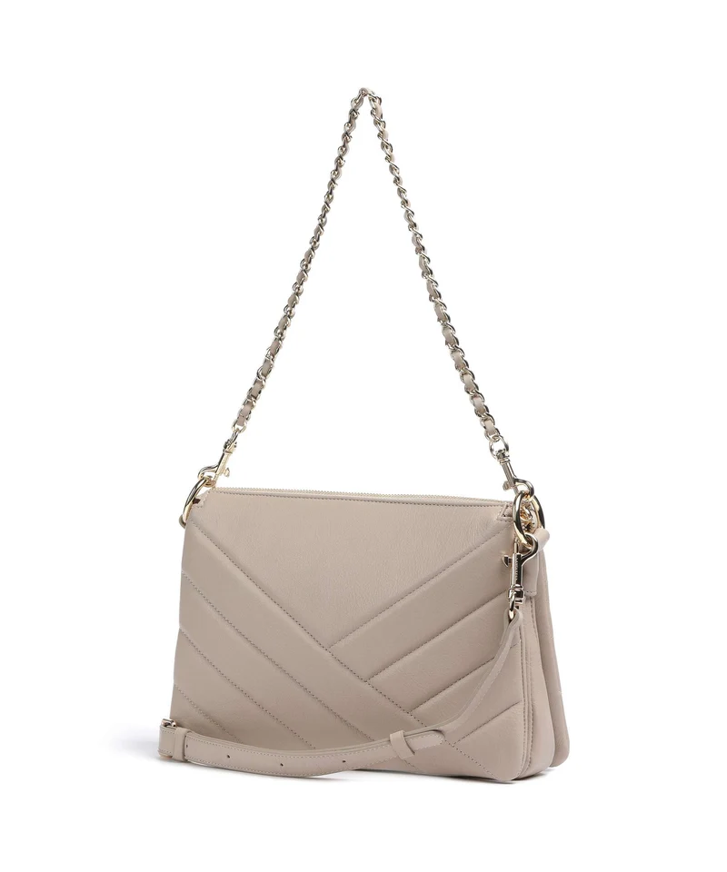 Lancaster Soft Matelassé Schultertasche beige