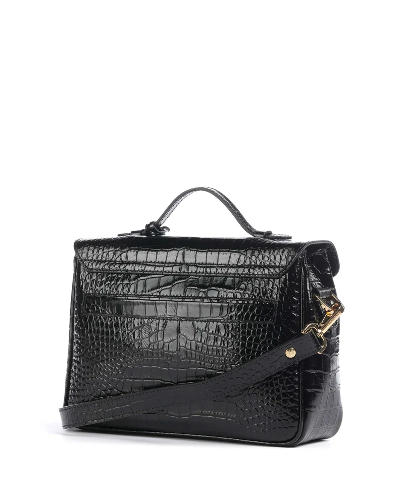 Maison Mollerus Croco Marly Umhängetasche classic schwarz