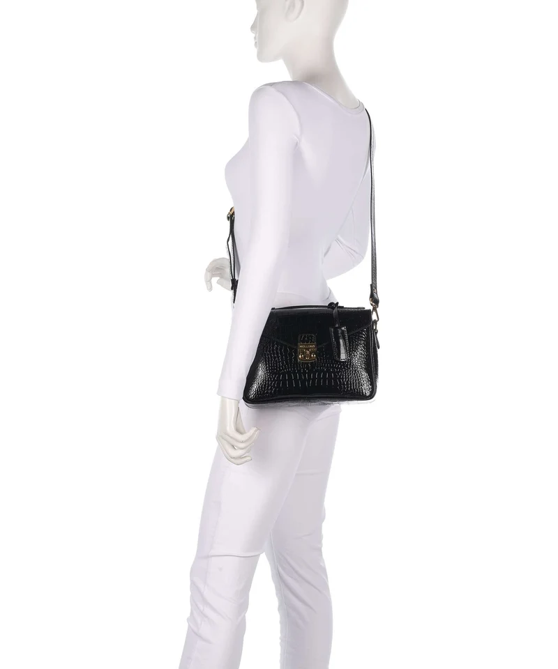 Maison Mollerus Croco Marly Umhängetasche classic schwarz